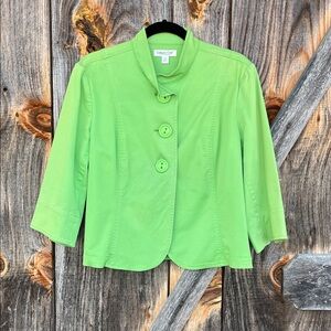 Coldwater Creek lime green Petite jacket size 14